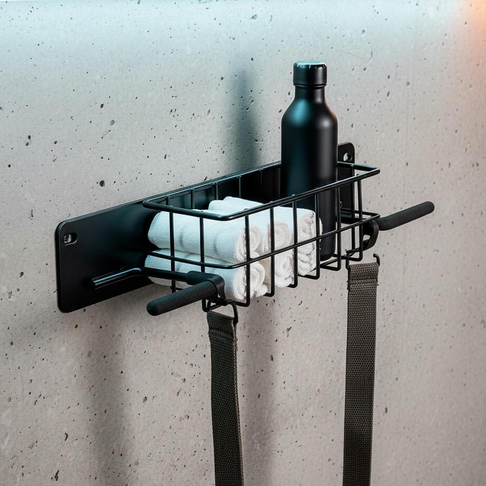 Golf Equipment Organizer For Garage - Wandbevestigde golfuitrustinghouder, metalen opbergrek met mand,