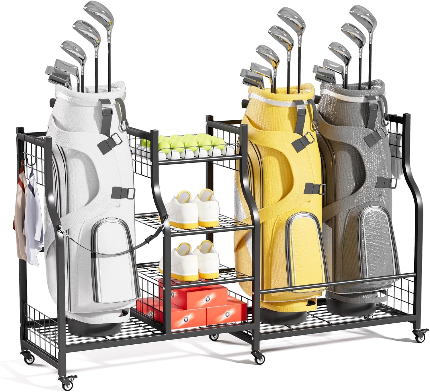 Golf Equipment Organizer For Garage - Golfbag opbergrek organizer, heavy-duty golfbag houder