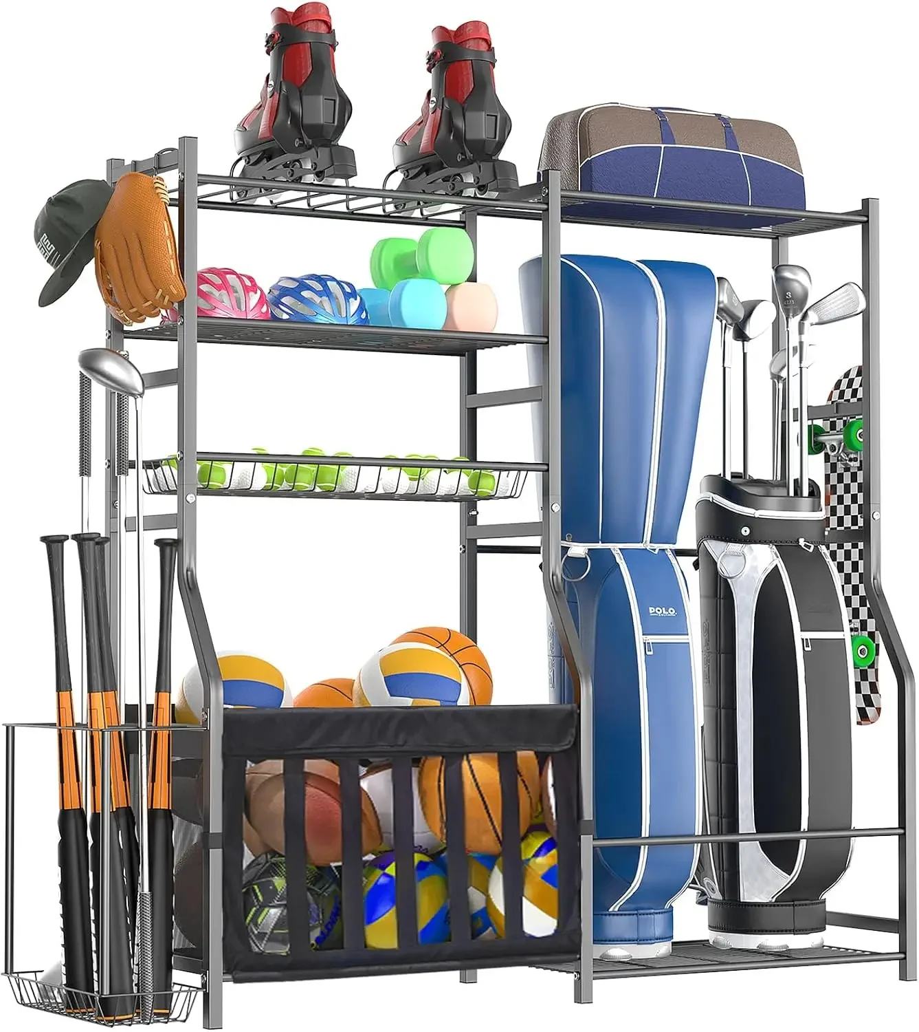 Golf Equipment Organizer For Garage - Zware-duty garage sportartikelen organizer alles-in-één golf