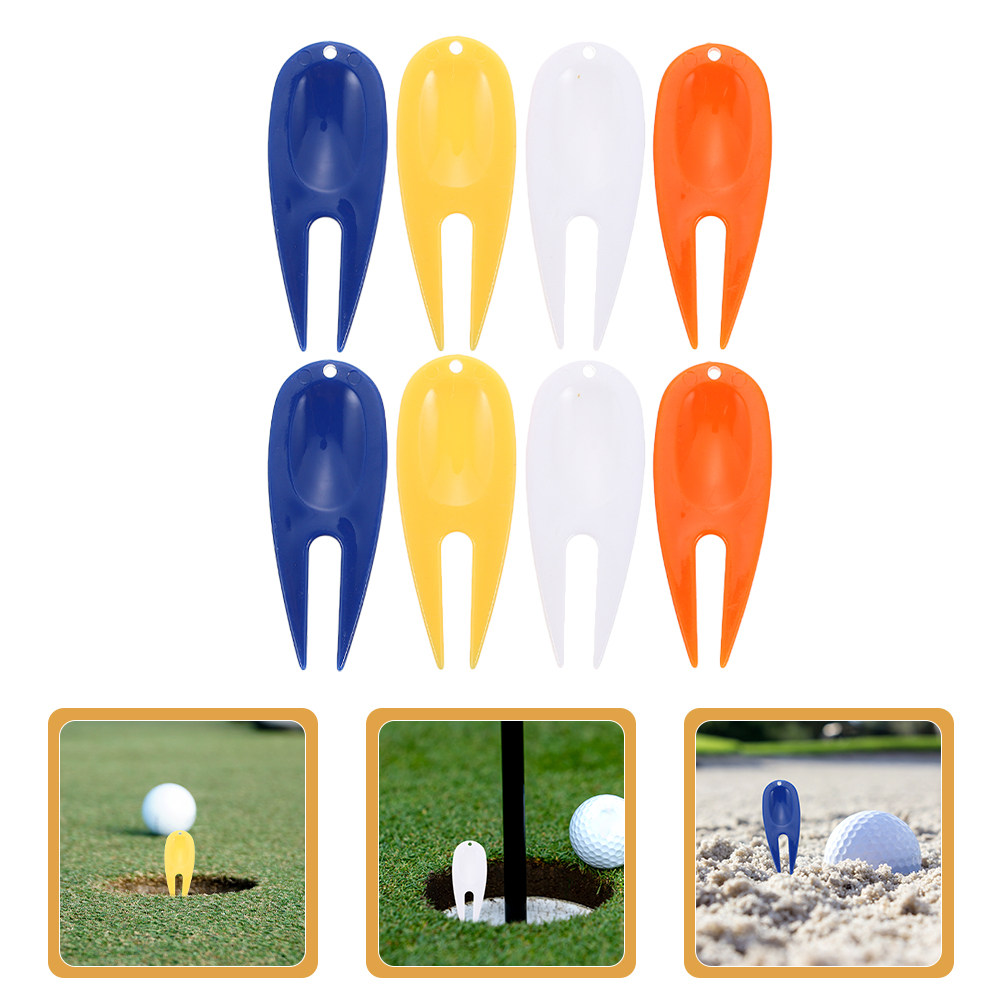 Divot Repair Tool - 8-delige slijtvaste golf-divotvork, lichtgewicht, zakformaat divottool