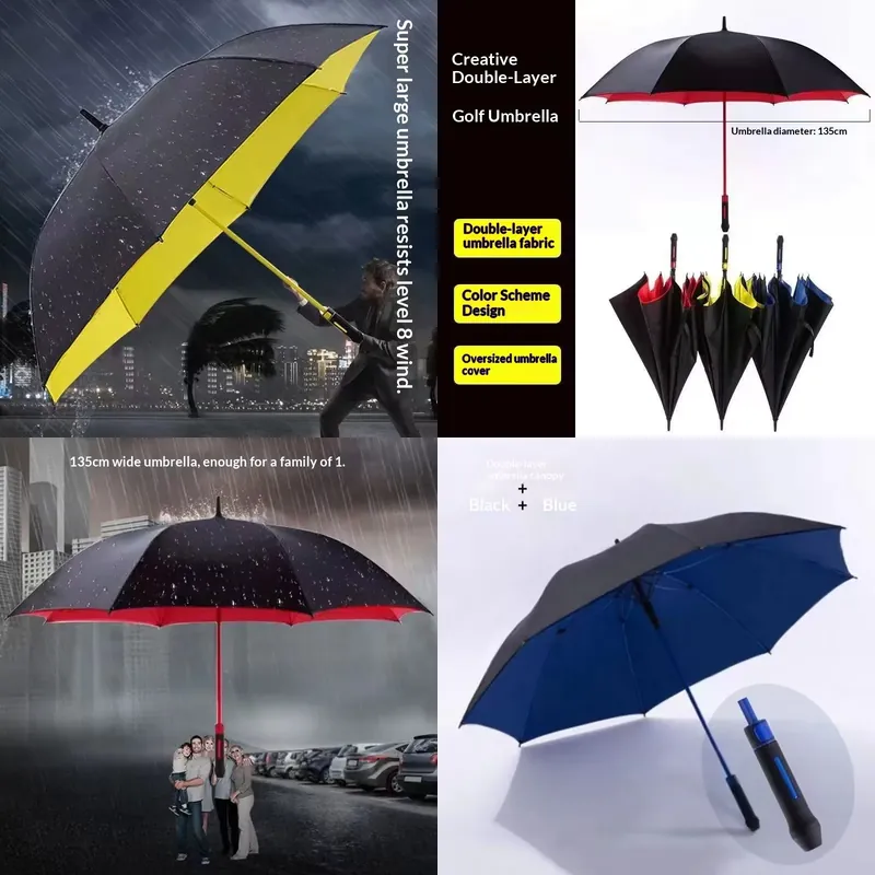 Golf Umbrella Large - Grote winddichte golfparaplu, zware dubbele kap,