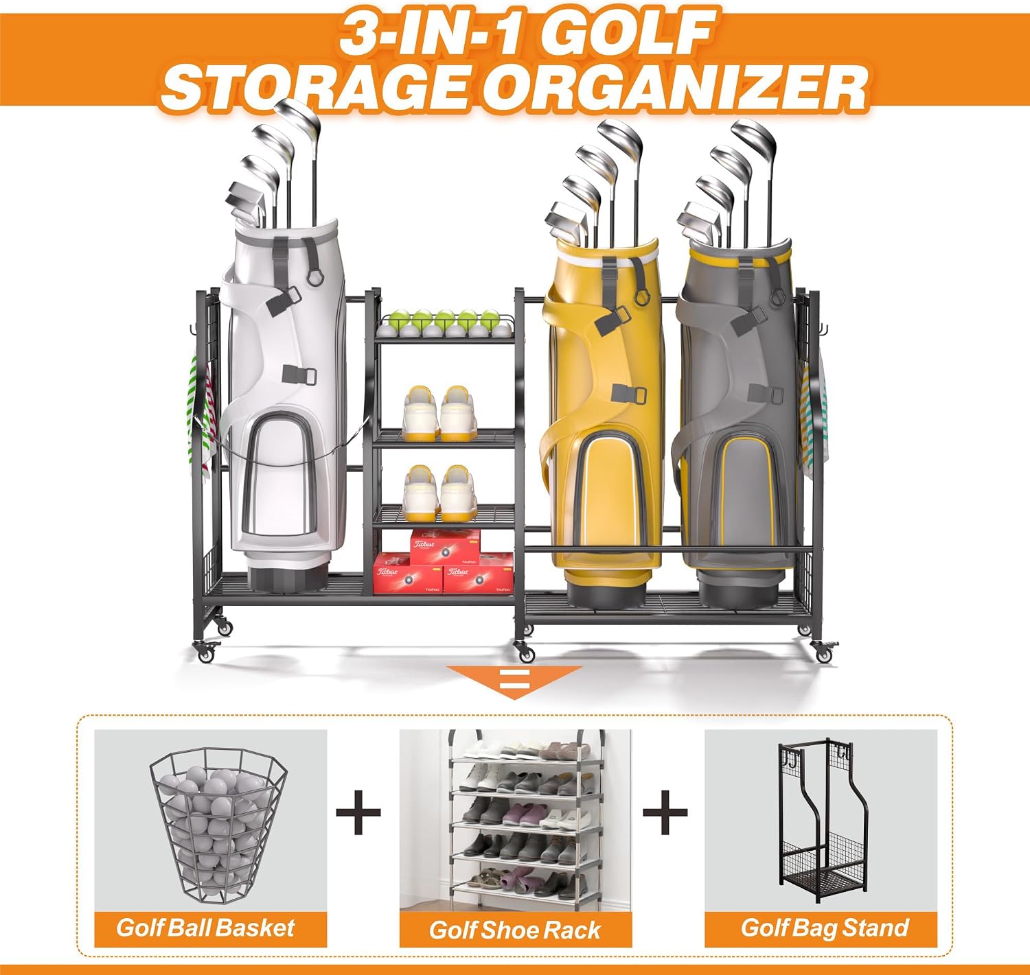 Golfbag opbergrek organizer, h - Golf Equipment Organizer For Garage recensie en prijs