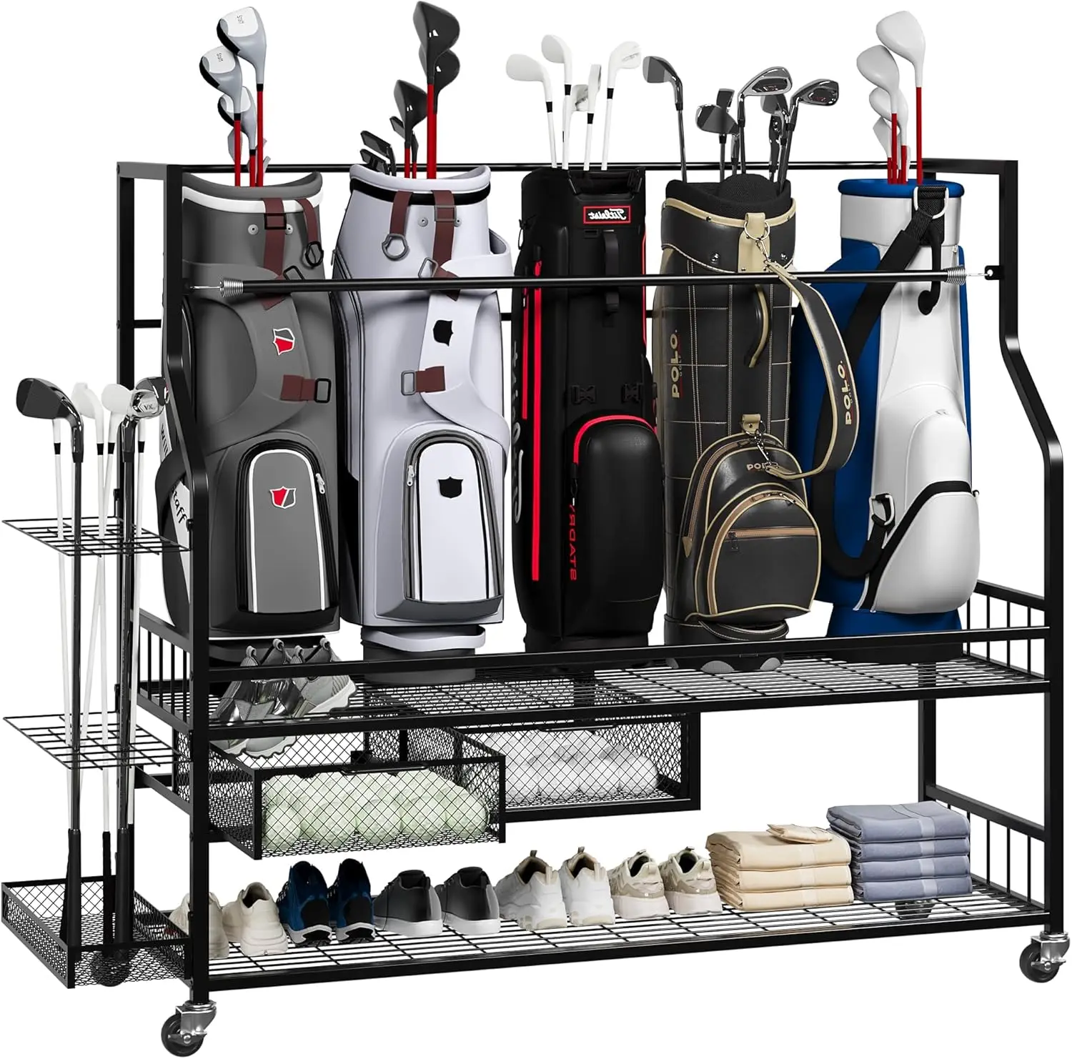 Multifunctionele rollende golf - Golf Equipment Organizer For Garage recensie en prijs