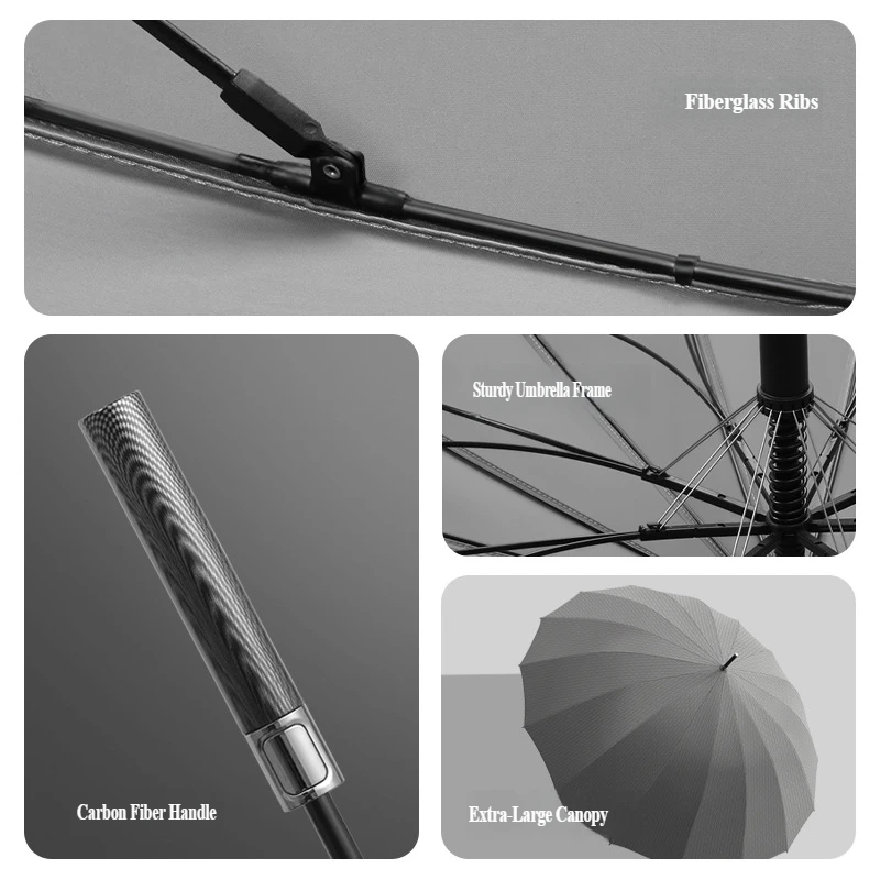 16-Rib Automatische Carbon Fib - Golf Umbrella Large recensie en prijs