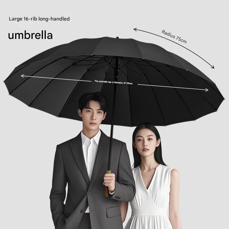 16-ribben golfparaplu met hout - Golf Umbrella Large recensie en prijs